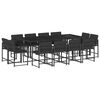 vidaXL Ensemble &agrave; manger de jardin 13 pcs coussins noir r&eacute;sine tress&eacute;e