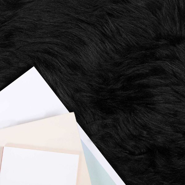 vidaXL Tapis en fausse Tafalla Noir 80 x 200 cm Polyester