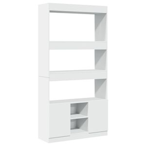 vidaXL Buffet haut blanc 92x33x180 cm bois d'ing&eacute;nierie
