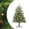 vidaXL Sapin de No&euml;l artificiel 150 LED Blanc chaud PVC et m&eacute;tal Vert