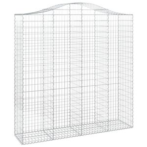 vidaXL Panier de gabions arqu&eacute; 200x50x200/220 cm Fer galvanis&eacute;
