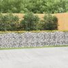 vidaXL Lit surélevé à gabions arqué 600x50x100 cm Fer galvanisé