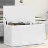 vidaXL Coffre de rangement Blanc brillant 84x42x46cm Bois d'ing&eacute;nierie