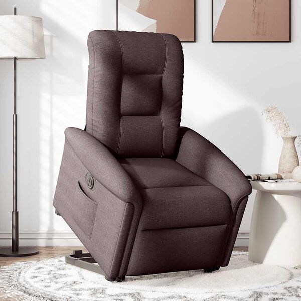 vidaXL Fauteuil inclinable électrique marron foncé tissu