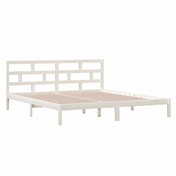 vidaXL Cadre de lit sans matelas blanc bois massif 140x190 cm