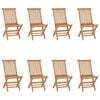 vidaXL Chaises pliantes 8 pi&egrave;ces en bois de teck massif
