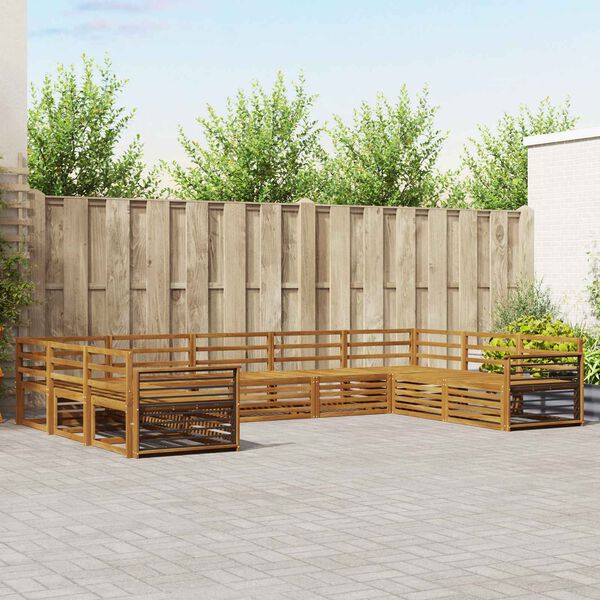 vidaXL Ensembles de canap&eacute;s 9 pcs Naturel Bois d'Acacia Massif