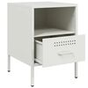 vidaXL Tables de chevet 2 pcs blanc 36x39x50,5 cm acier