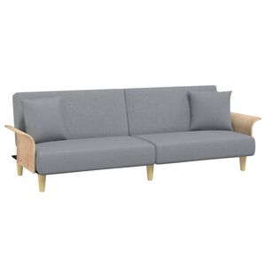 vidaXL Canap&eacute;-lit avec accoudoirs gris clair tissu