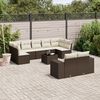 vidaXL Salon de jardin 10 pcs avec coussins marron r&eacute;sine tress&eacute;e