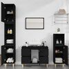 vidaXL Ensemble de meubles salle de bain 4 pcs noir bois d'ing&eacute;nierie