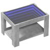 vidaXL Table basse avec LED gris b&eacute;ton 73x53x45 cm bois d'ing&eacute;nierie