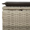 vidaXL Tabouret de jardin coussin gris clair 55x55x37cm r&eacute;sine tress&eacute;e