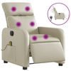 vidaXL Fauteuil de massage inclinable &eacute;lectrique cr&egrave;me similicuir