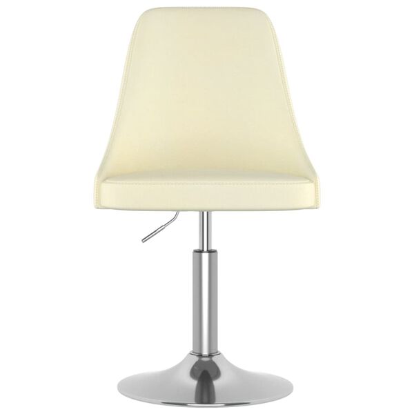 vidaXL Chaises pivotantes à manger lot de 2 Crème Tissu