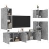 vidaXL Unit&eacute;s murales TV 5 pcs gris b&eacute;ton bois d'ing&eacute;nierie