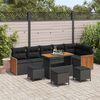 vidaXL Ensemble de canap&eacute; de jardin avec coussin 12 pcs Noir polyrotin