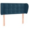 vidaXL T&ecirc;te de lit avec oreilles Bleu fonc&eacute; 103x23x78/88 cm Velours