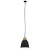 vidaXL Lampe suspendue industrielle Noir Fer et bois solide 23 cm E27