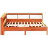 vidaXL Lit biblioth&egrave;que sans matelas cire marron 140x200 cm pin massif