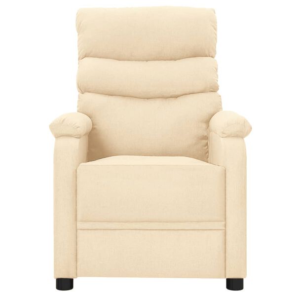 vidaXL Fauteuil de massage Cr&egrave;me Tissu