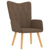 vidaXL Chaise de relaxation avec tabouret Marron Tissu
