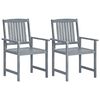 vidaXL Chaises de jardin lot de 2 Gris Bois solide d'acacia