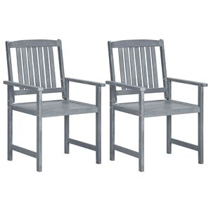 vidaXL Chaises de jardin lot de 2 Gris Bois solide d'acacia
