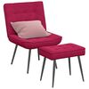 vidaXL Chaise de relaxation avec tabouret Bordeaux Velours