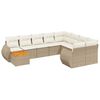 vidaXL Salon de jardin avec coussins 10 pcs beige r&eacute;sine tress&eacute;e