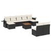 vidaXL Salon de jardin 10 pcs avec coussins noir r&eacute;sine tress&eacute;e