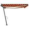 vidaXL Auvent manuel r&eacute;tractable avec LED 400x300 cm Orange et marron