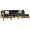 vidaXL Salon de jardin 4 pcs avec coussins bois de pin impr&eacute;gn&eacute;