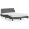 vidaXL Cadre de lit Dover gris fonc&eacute; 137x190 cm tissu