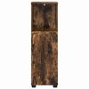 vidaXL Cabinet de salle de bain avec porte Ch&ecirc;ne fum&eacute; 30 x 35 x 95 cm