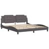 vidaXL Cadre de lit avec LED sans matelas Zadar gris 180x200 cm