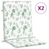 vidaXL Coussins de chaise &agrave; dossier bas lot de 2 mod&egrave;le de feuille