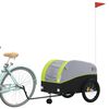 vidaXL Remorque de v&eacute;lo noir et vert 45 kg fer