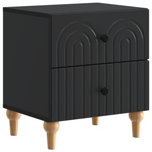 vidaXL Cabinet de chevet Noir 43 x 34,5 x 48 cm Bois d'ing&eacute;nierie