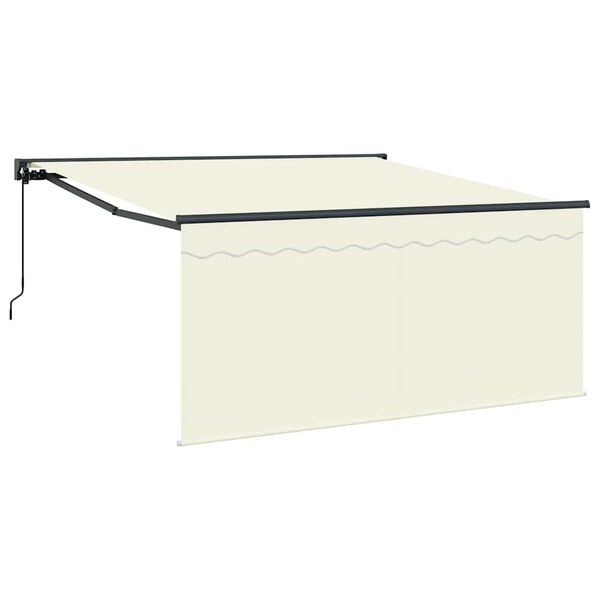 vidaXL Auvent R&eacute;tractable Cr&egrave;me 350 x 250 cm Polyester et Aluminium
