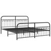vidaXL Cadre de lit m&eacute;tal sans matelas avec pied de lit noir 183x213cm