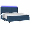vidaXL Lit &agrave; ressort LED avec matelas Bleu 200 x 200 cm tissu