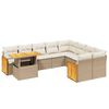 vidaXL Salon de jardin avec coussins 10 pcs beige r&eacute;sine tress&eacute;e