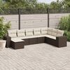 vidaXL Salon de jardin 8 pcs avec coussins marron r&eacute;sine tress&eacute;e
