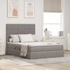 vidaXL Lit avec rangement et matelas Taupe 140 x 190 cm Polyester