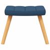 vidaXL Chaise de relaxation avec tabouret Bleu Tissu