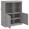 vidaXL Buffet avec lumi&egrave;res LED sonoma gris 81x37x100 cm