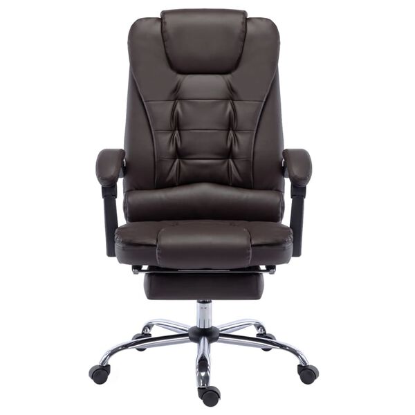vidaXL Chaise de bureau Marron Similicuir