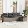 vidaXL Ensemble de Canap&eacute;s avec coussin 5 pcs Gris polyrotin