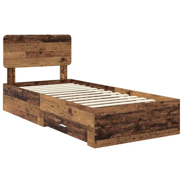 vidaXL Cadre de lit Bois ancien 90 x 200 cm Bois d'ing&eacute;nierie